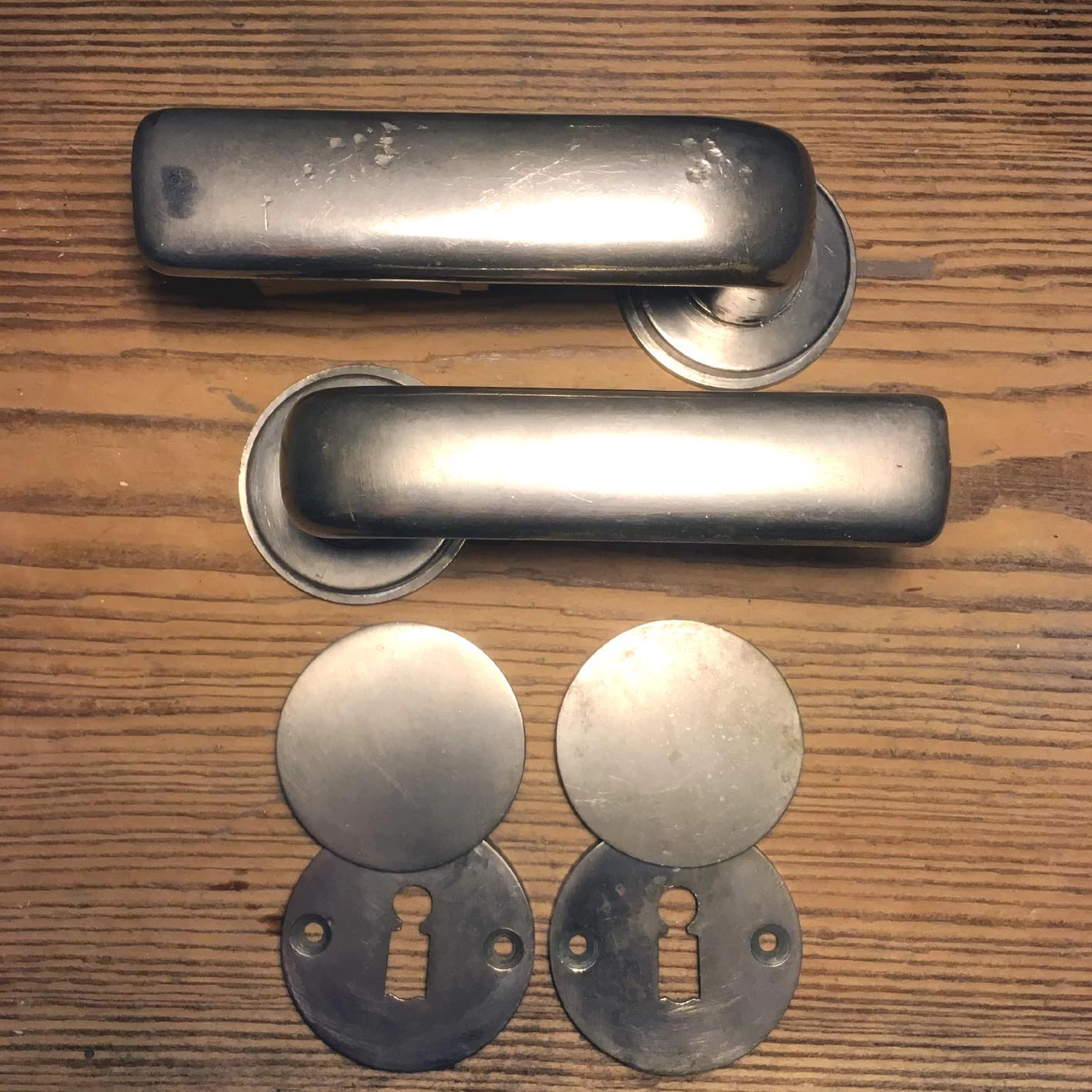 Türdrückergarnitur Nr. 109 Bauhaus Vernickelt Messing