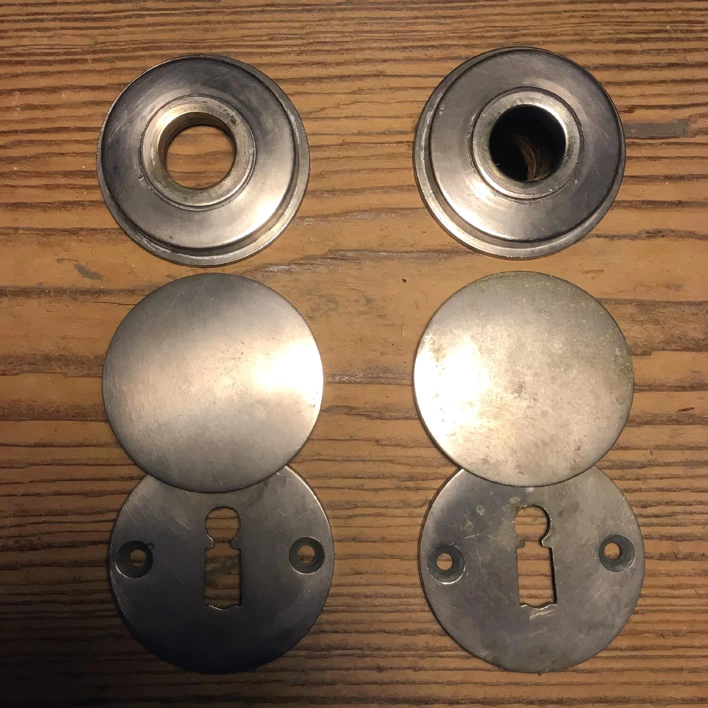 Türdrückergarnitur Nr. 109 Bauhaus Vernickelt Messing – Bild 3