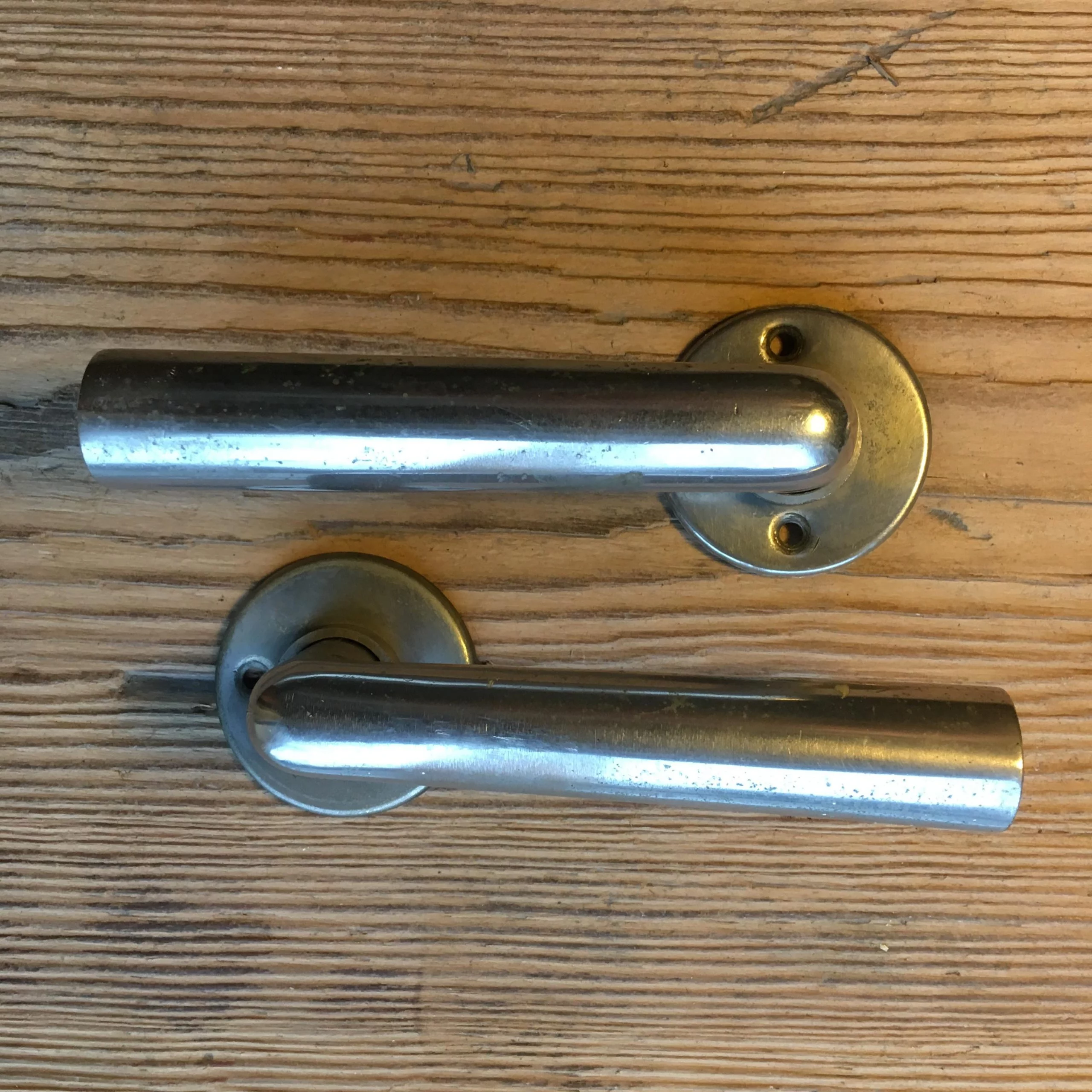 Türdrückergarnitur Nr. 110 Bauhaus Vernickelt Messing – Bild 3