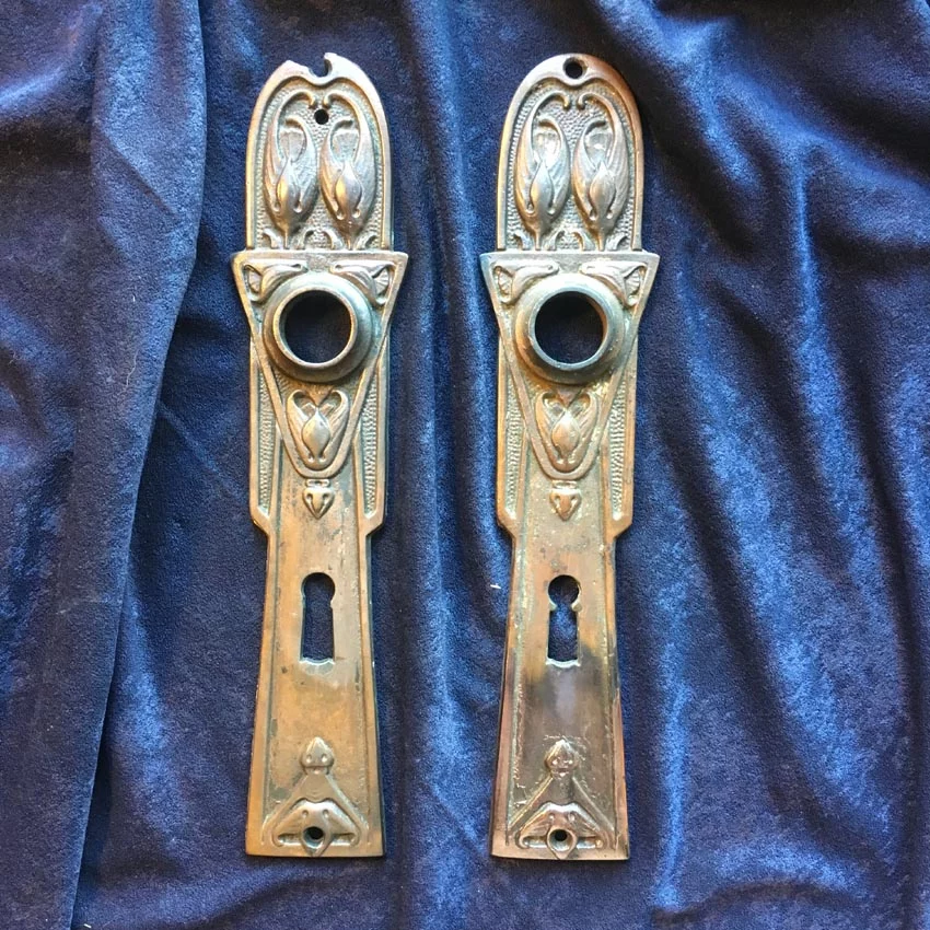 Türdrückergarnitur Nr. 127 Jugendstil / Art Nouveau Gusseisen – Bild 3