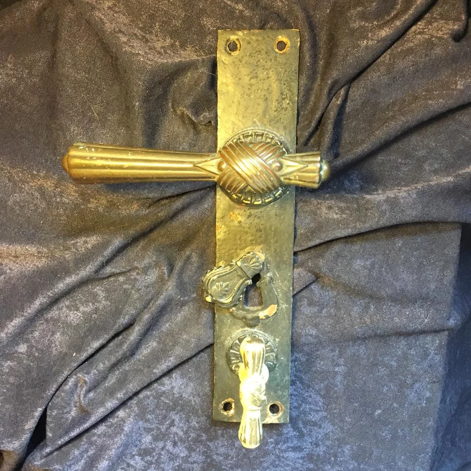 Türdrückergarnitur Nr. 162 Spätbiedermeier Messing