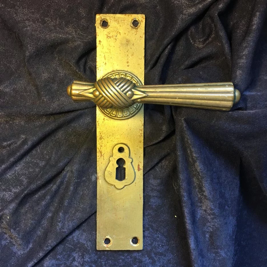 Türdrückergarnitur Nr. 162 Spätbiedermeier Messing – Bild 2