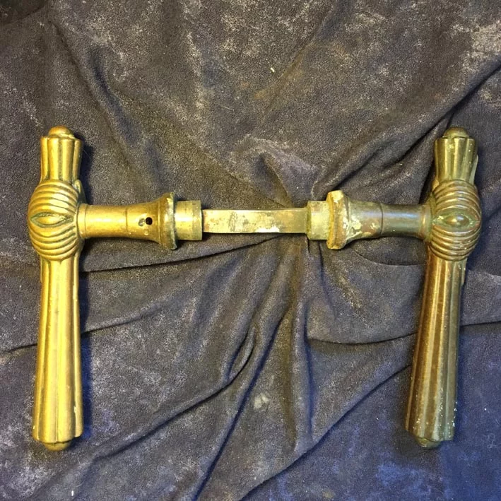 Türdrückergarnitur Nr. 162 Spätbiedermeier Messing – Bild 4