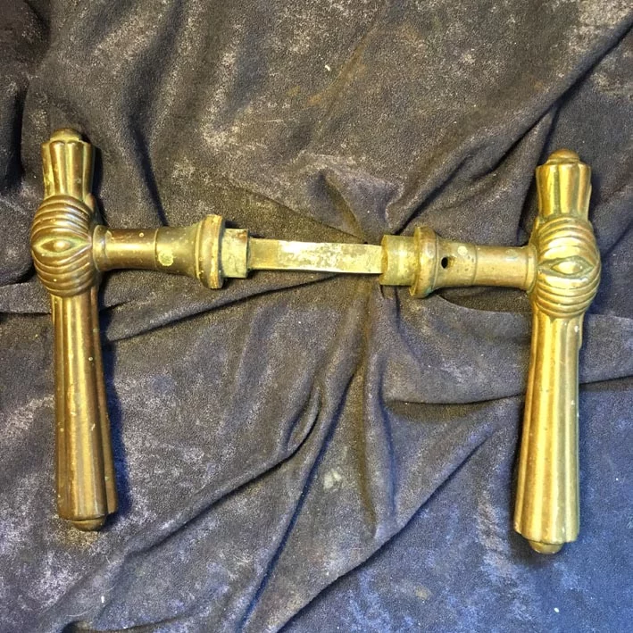 Türdrückergarnitur Nr. 162 Spätbiedermeier Messing – Bild 5