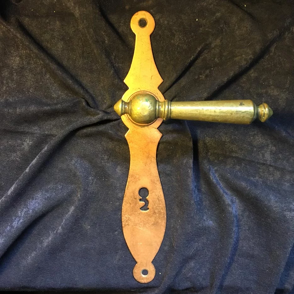 Türdrückergarnitur Nr. 170 Jugendstil Messing – Bild 2