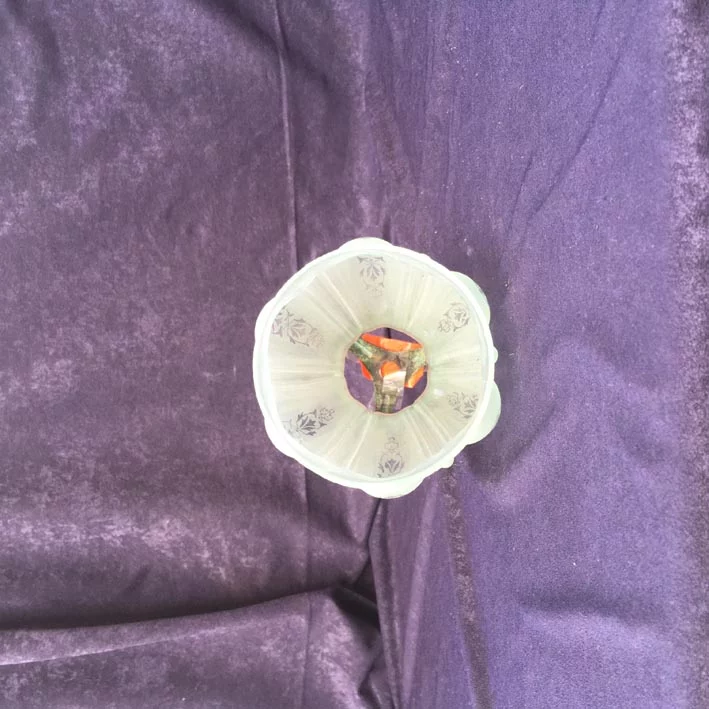 Deckenlampe Nr. 4 Messing mit Jugendstil Ätzglas – Bild 5