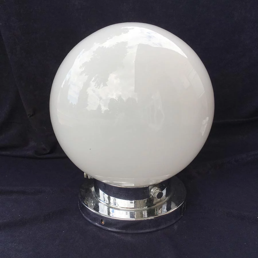 Bauhaus Deckenlampe Nr. 5 mit Messing Schaft vernickelt – Bild 2