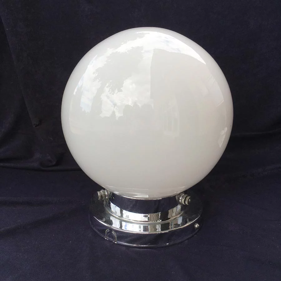 Bauhaus Deckenlampe Nr. 5 mit Messing Schaft vernickelt