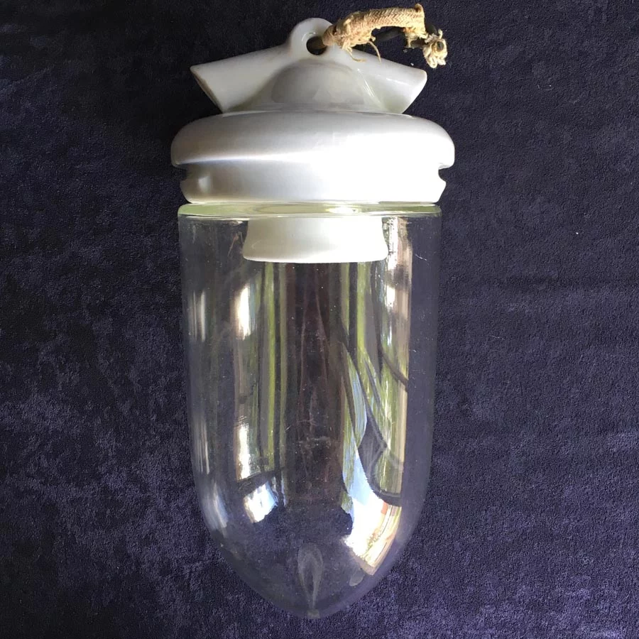 Deckenlampe Nr. 12 aus Porzellan mit Glaszylinder – Bild 3