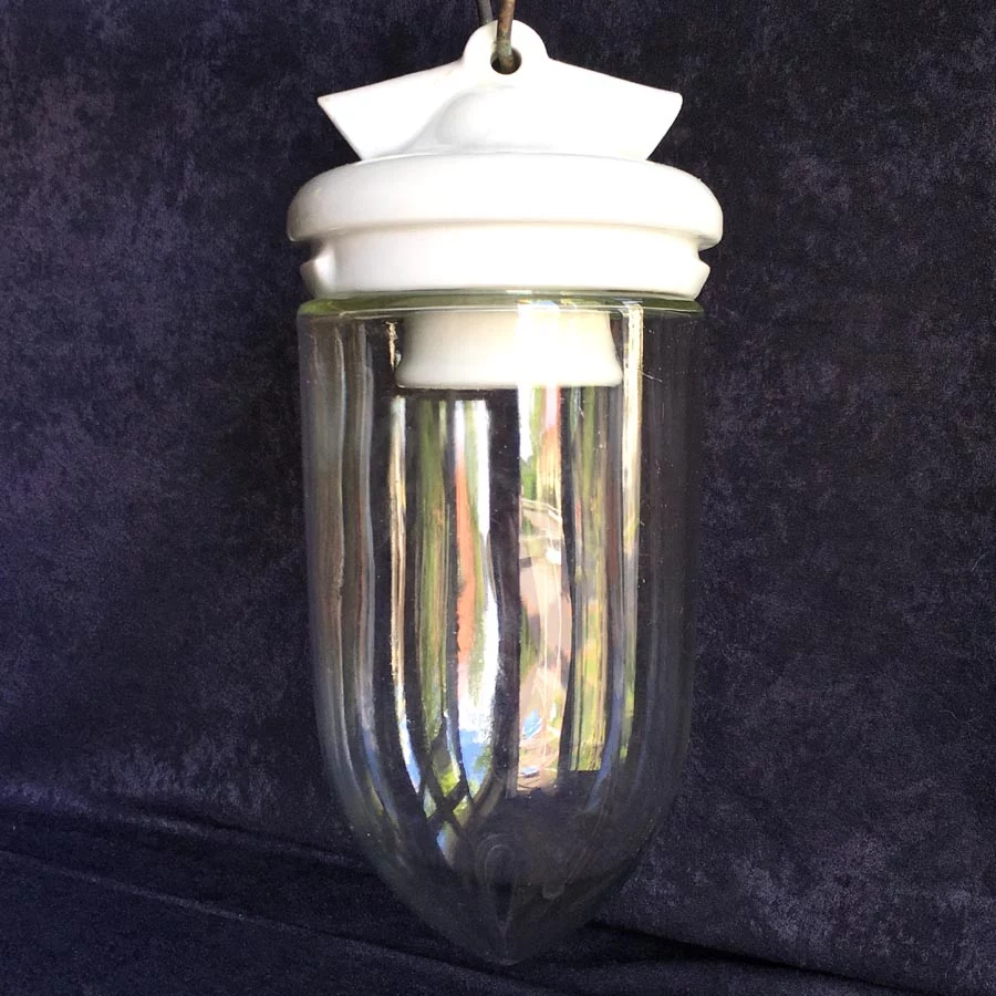 Deckenlampe Nr. 12 aus Porzellan mit Glaszylinder – Bild 6