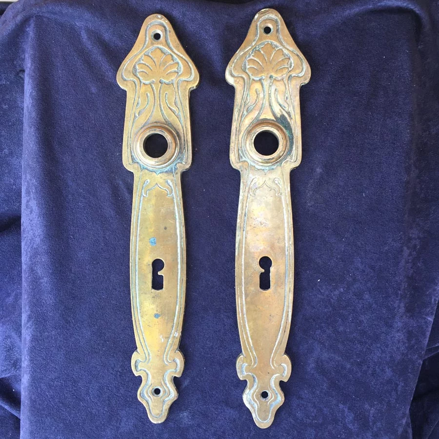 Türdrückergarnitur Nr. 182 Gründerzeit Messing – Bild 3