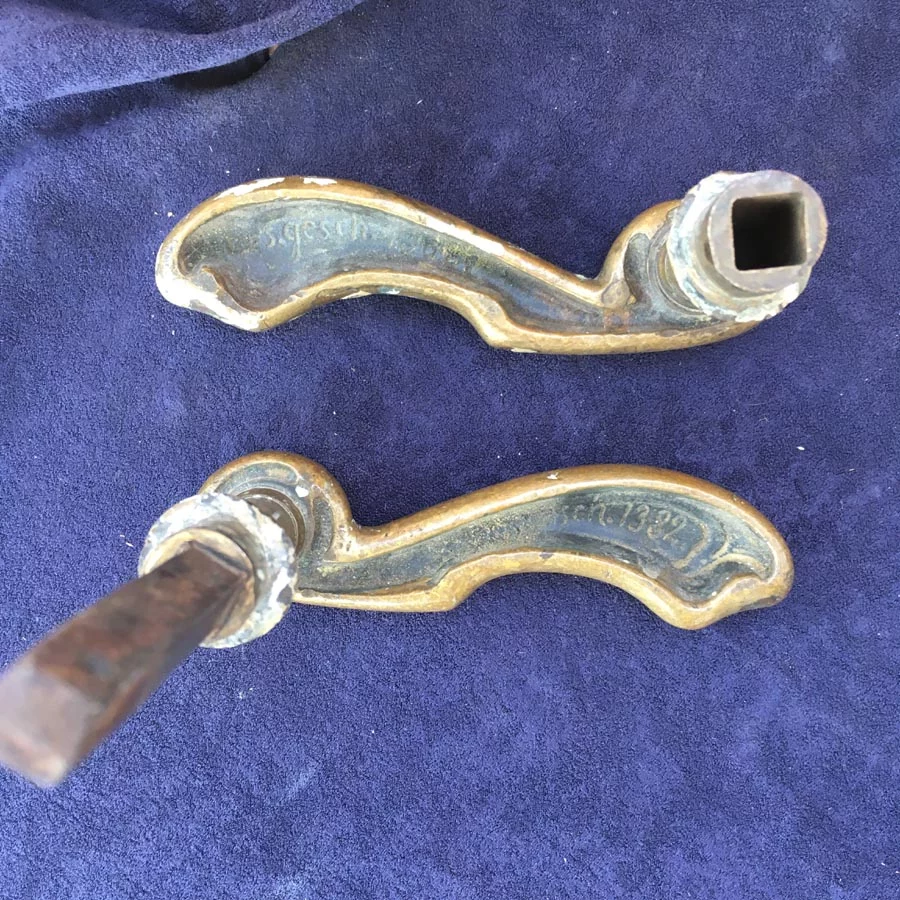 Türdrückergarnitur Nr. 182 Gründerzeit Messing – Bild 4