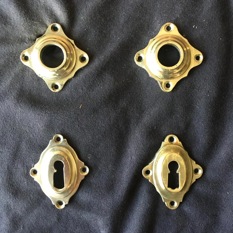 Türdrückergarnitur Nr. 185 Gründerzeit Messing / Horn – Bild 4