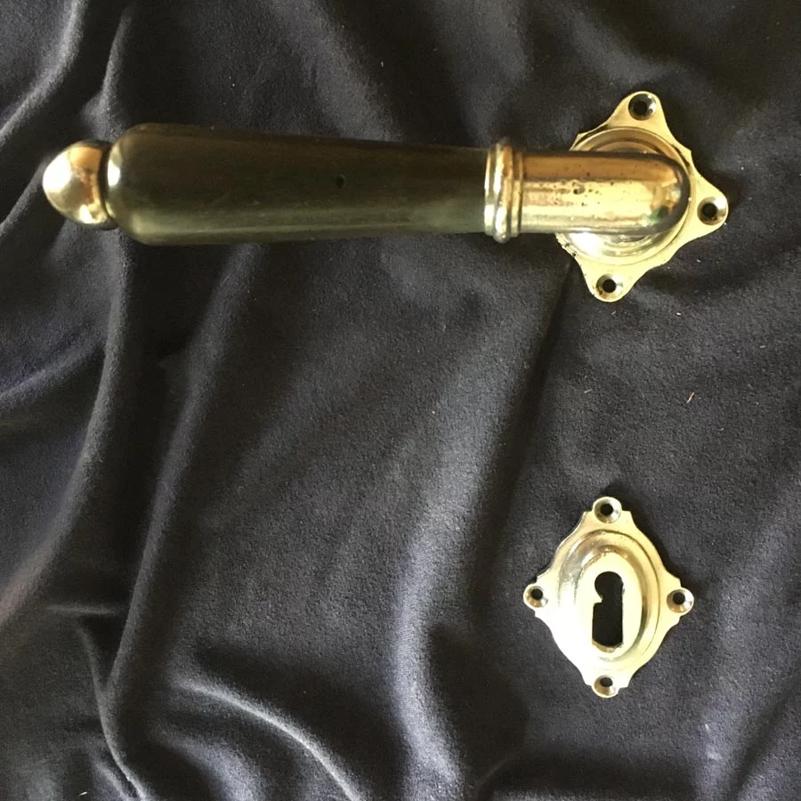 Türdrückergarnitur Nr. 185 Gründerzeit Messing / Horn