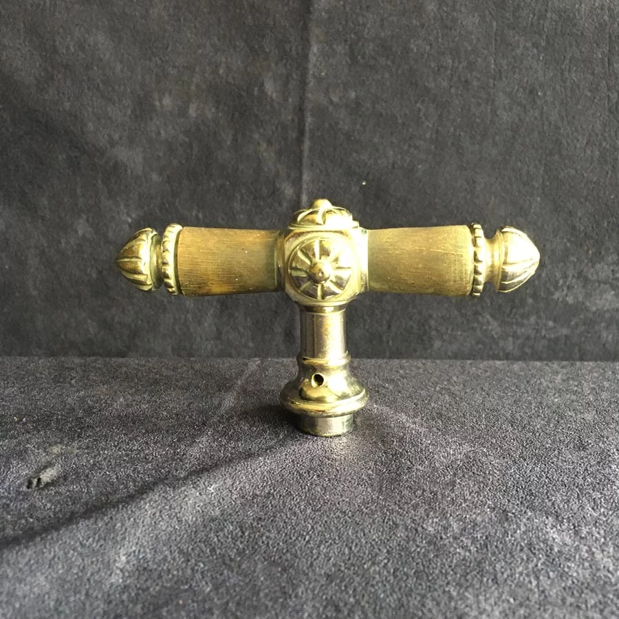 Fensterolive Nr. 128 Gründerzeit Messing vernickelt / Horn – Bild 4