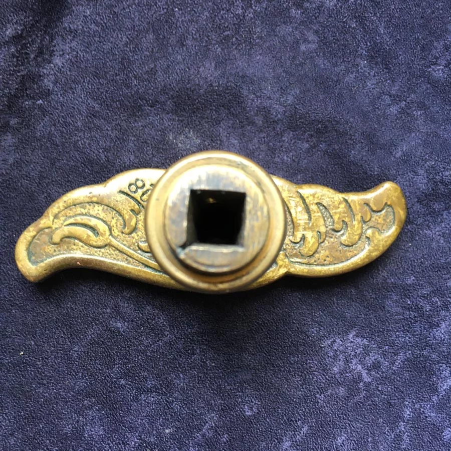 Fensterolive Nr. 145 Jugendstil Messing / vernickelt – Bild 6