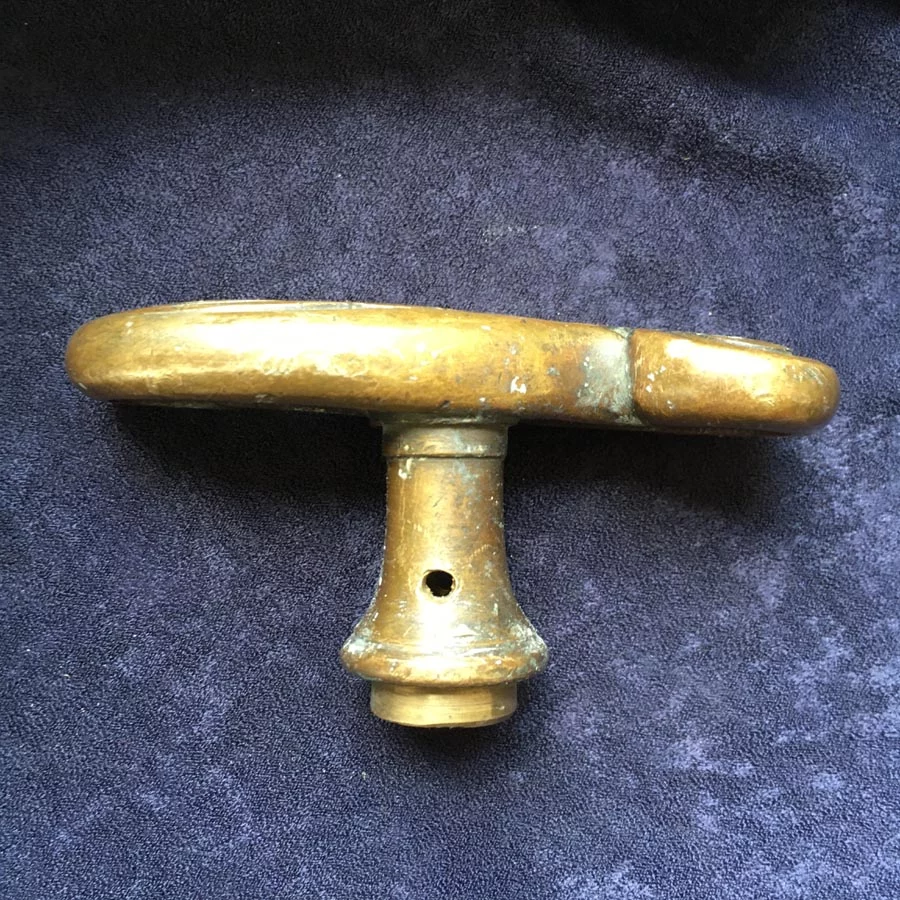 Fensterolive Nr. 146 Jugendstil Messing mit Blumen Ornament – Bild 6