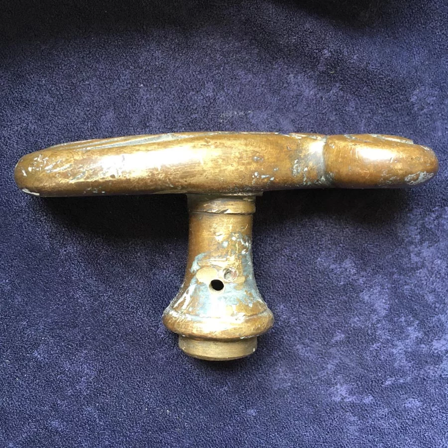 Fensterolive Nr. 146 Jugendstil Messing mit Blumen Ornament – Bild 7