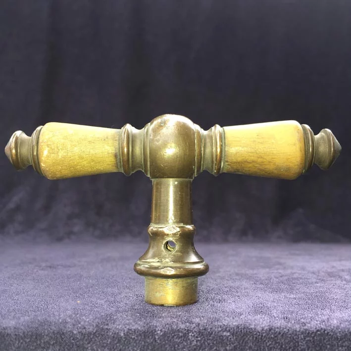 Fensterolive Nr. 157 Gründerzeit Messing vernickelt / Horn – Bild 5