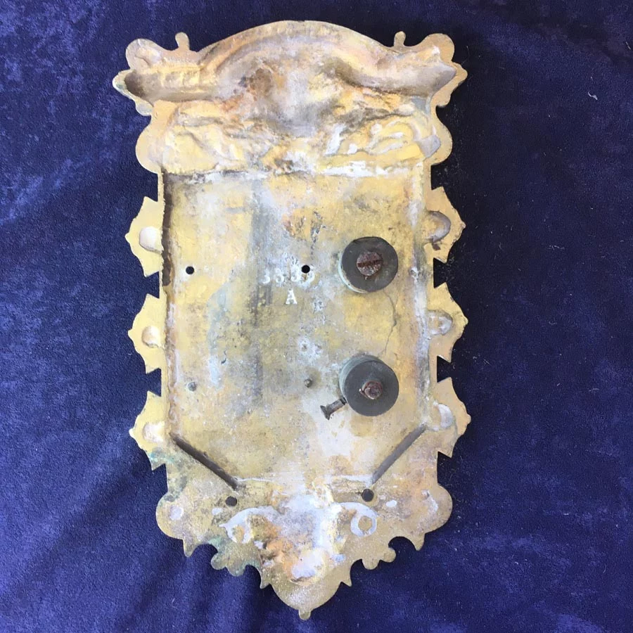 Klingelplatte Nr. 4 mit 2 Namensfelder Historismus Messing – Bild 5