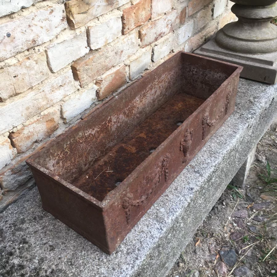 Jardiniere, Blumenkasten bzw. Pflanzschale aus Gusseisen – Bild 7