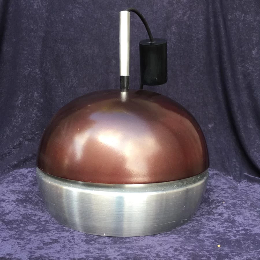 70er Jahre Deckenlampe Nr. 13 Alu Poliert / Lakiert