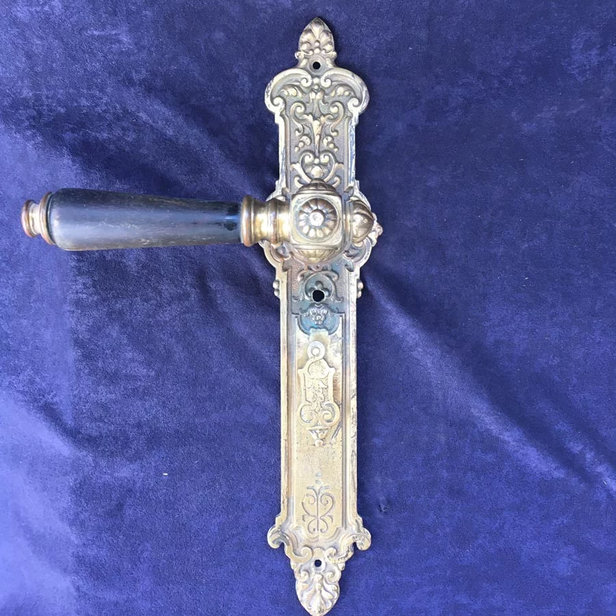 Türdrückergarnitur Nr. 197 Gründerzeit Messing / Horn