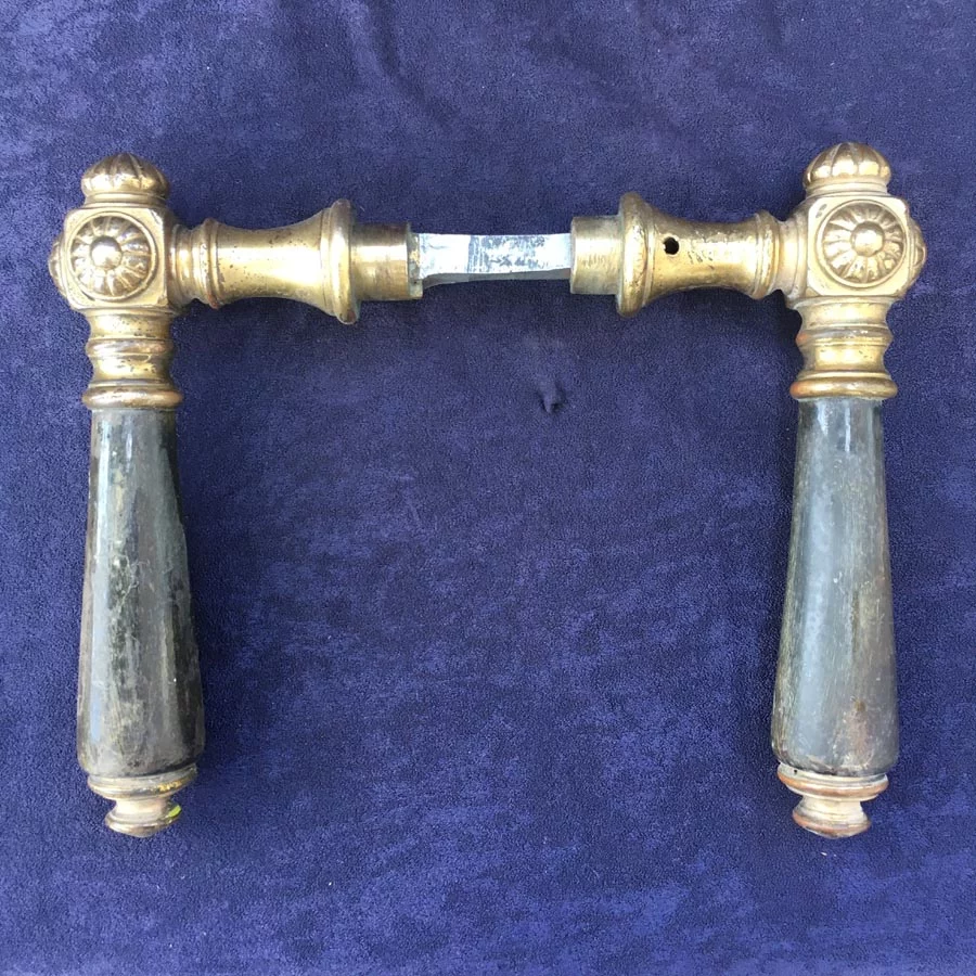 Türdrückergarnitur Nr. 197 Gründerzeit Messing / Horn – Bild 5