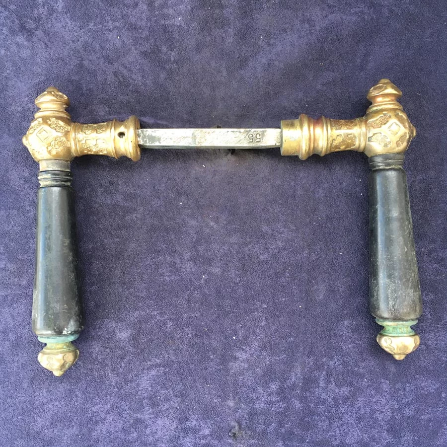 Türklinke für Kastenschloss Nr. 208 Gründerzeit Horn ohne Langschild – Bild 3