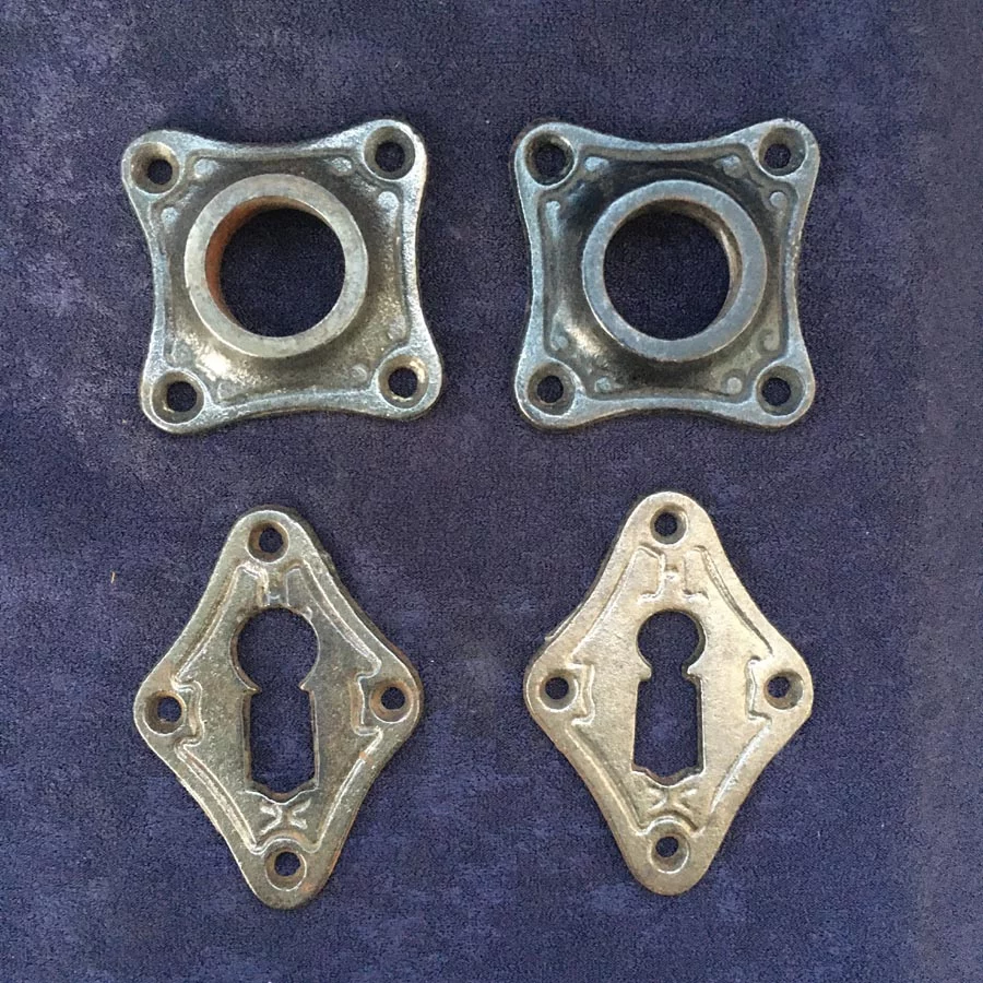 Türklinkengarnitur Nr. 219 Gründerzeit Gusseisen Horn – Bild 3