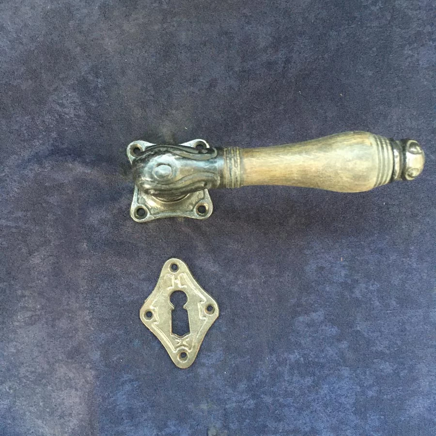 Türklinkengarnitur Nr. 219 Gründerzeit Gusseisen Horn – Bild 2