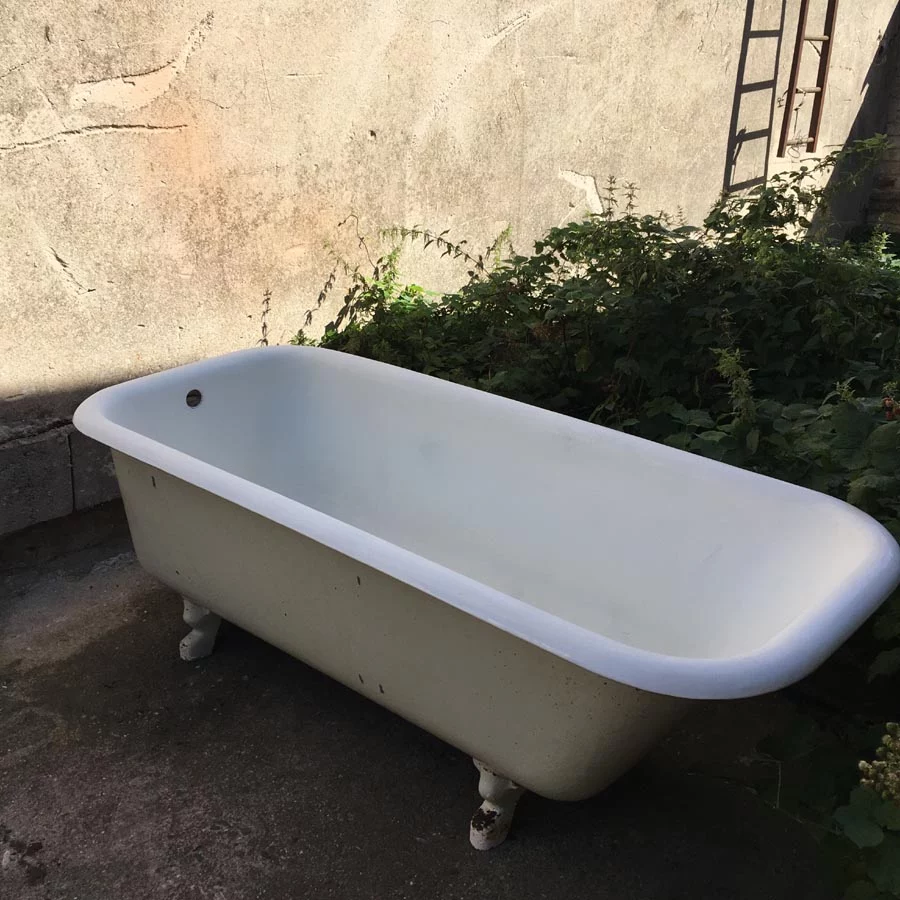 Emaillierte, antike Badewanne aus Gusseisen Nr. 1 – Bild 5