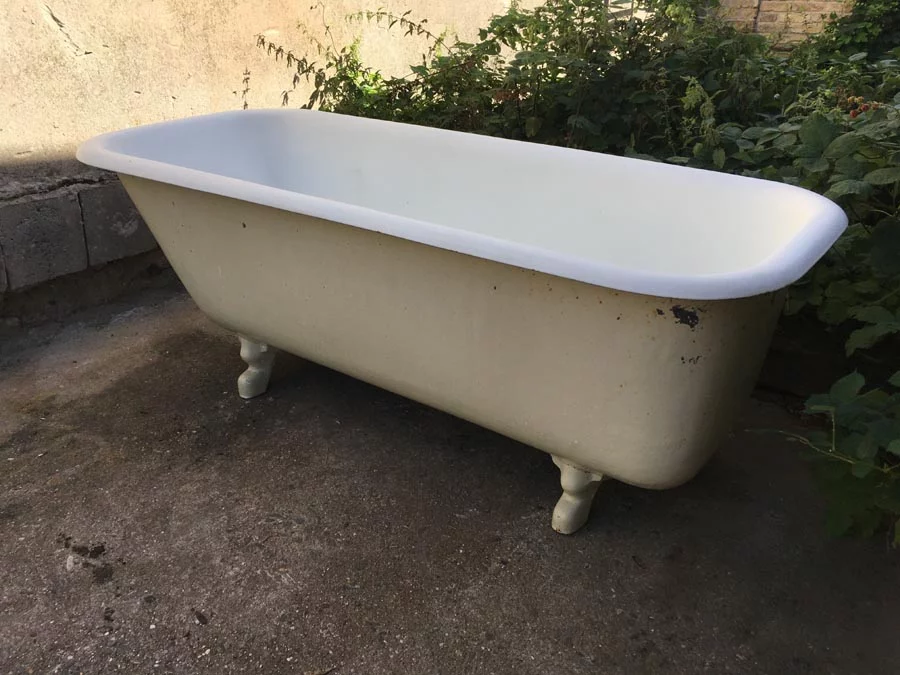 Emaillierte, antike Badewanne aus Gusseisen Nr. 1 – Bild 8