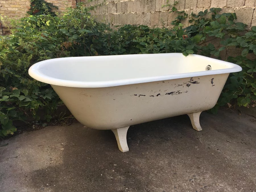 Emaillierte, antike Badewanne aus Gusseisen Nr. 2 – Bild 7