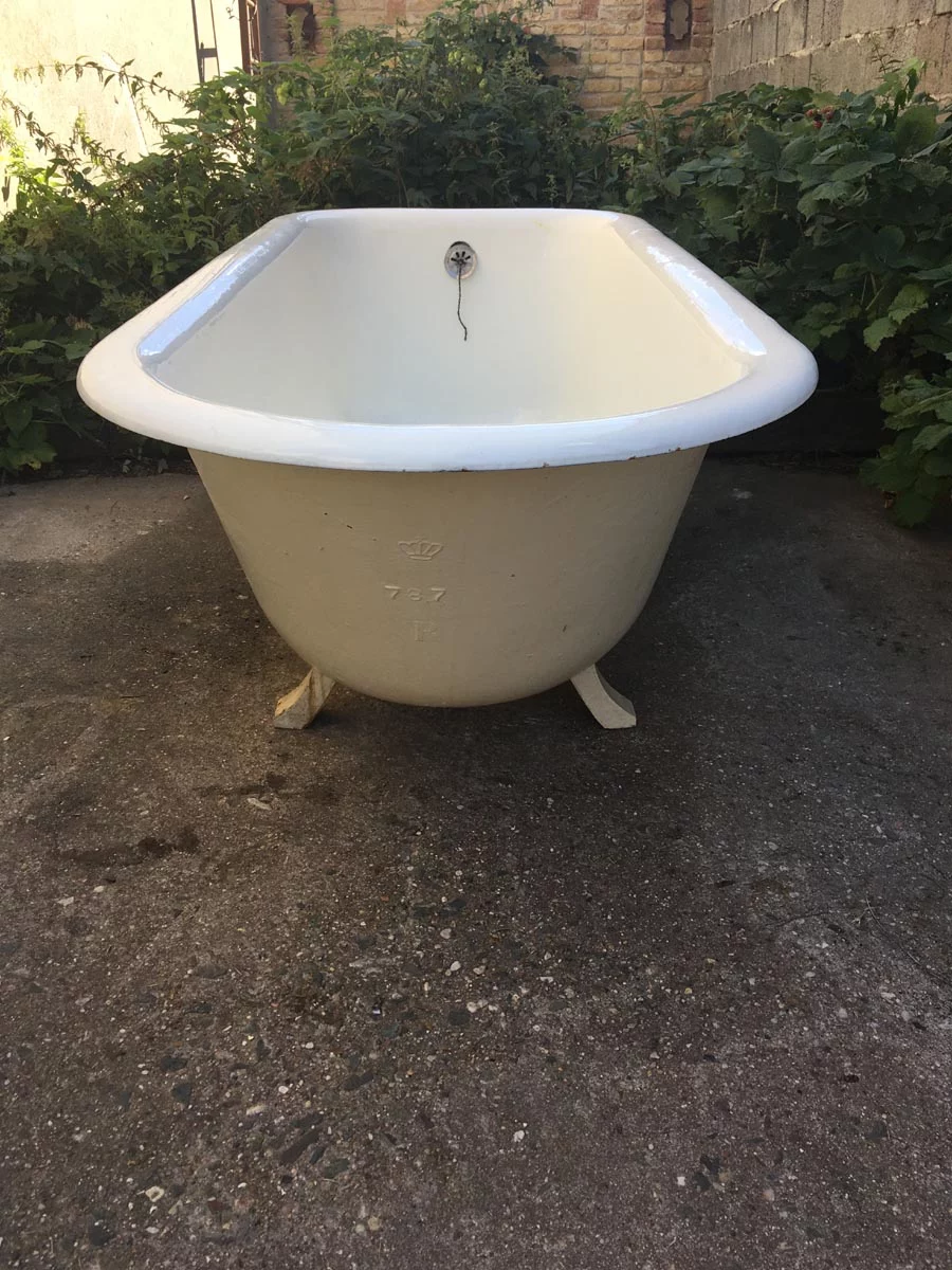 Emaillierte, antike Badewanne aus Gusseisen Nr. 2 – Bild 10