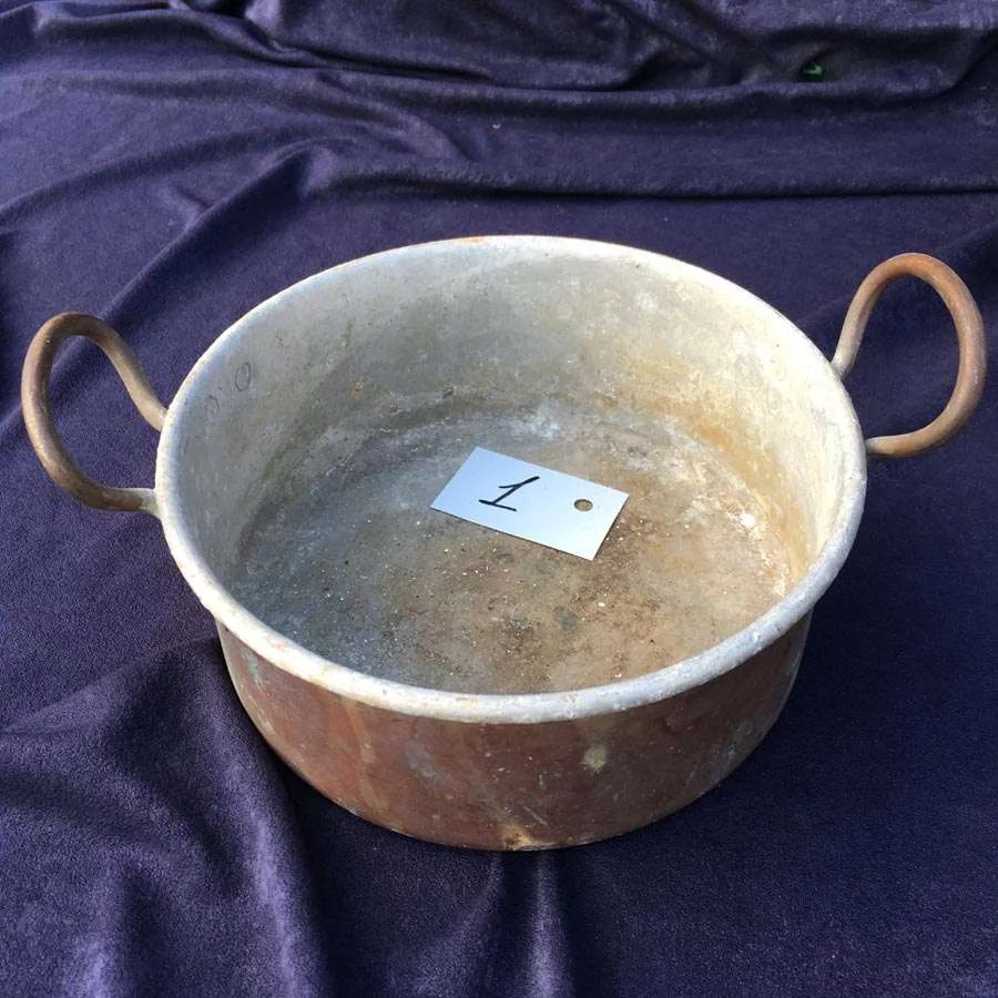 Alte Kupfer Kochtopf, Sautoire Nr. 15 – Bild 5