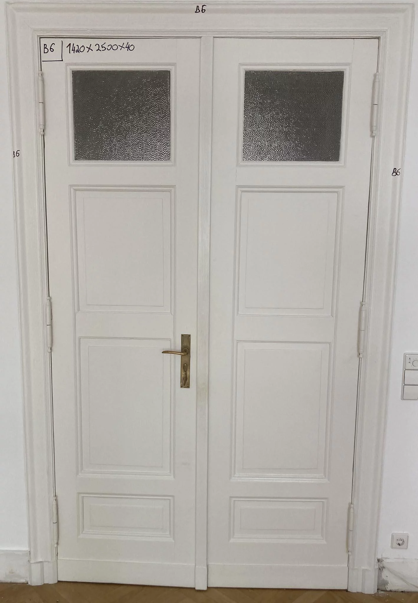 Zweiflügelige Zimmertür Nr. 6 Jugendstil breite 142 cm