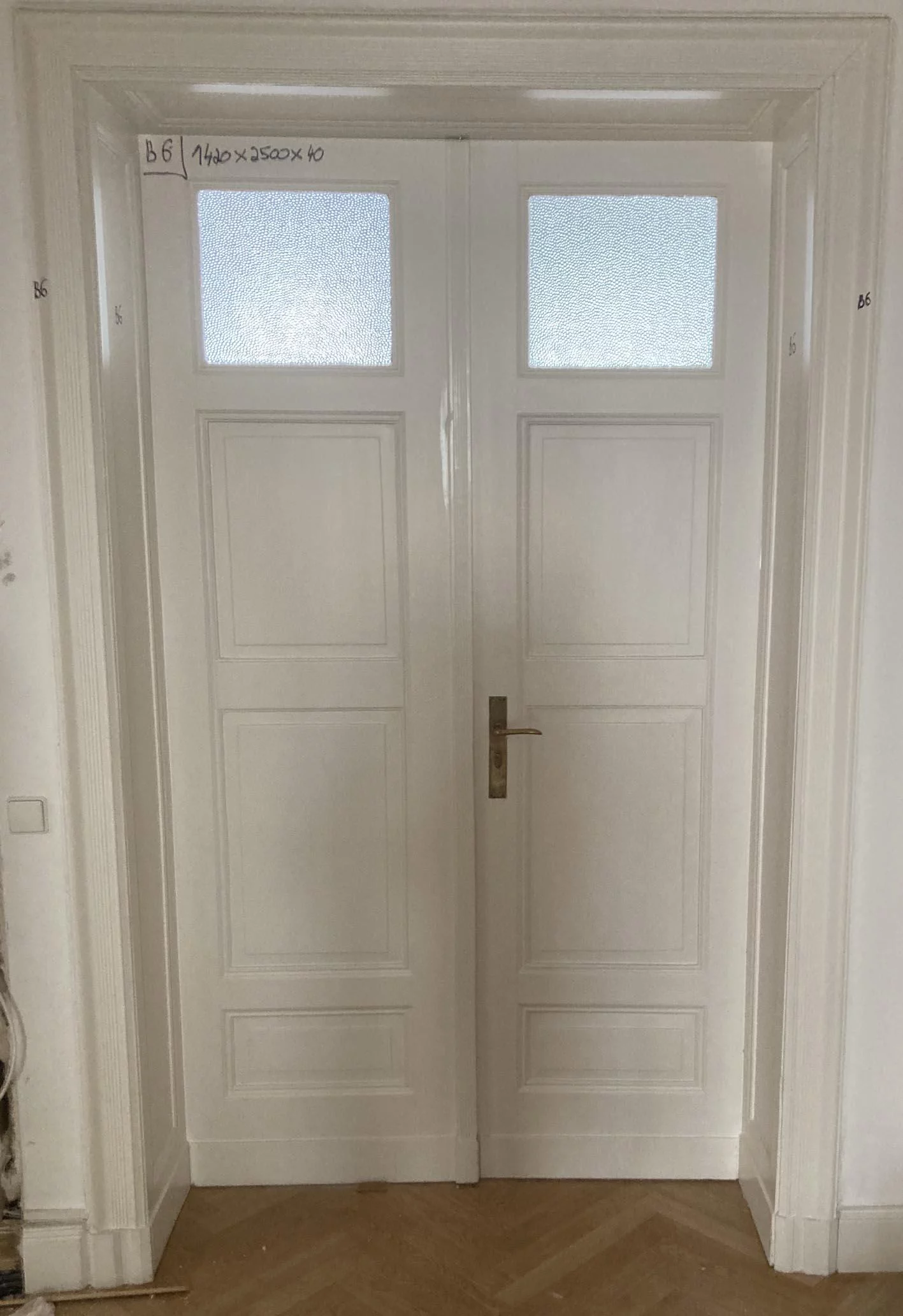 Zweiflügelige Zimmertür Nr. 6 Jugendstil breite 142 cm – Bild 3