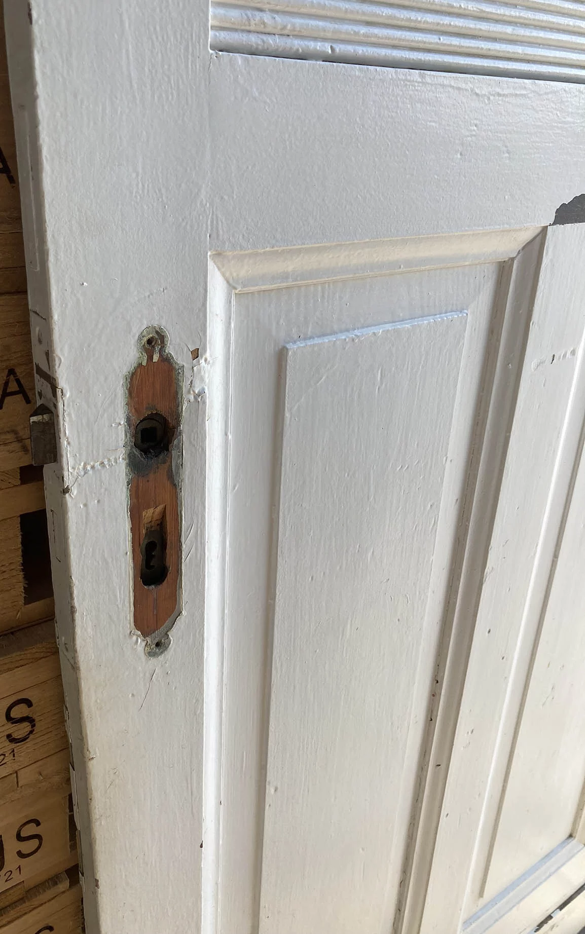 Zimmertür Nr. 549 Jugendstil 3 Kassetten & Orig. Glaseinsatz – Bild 3